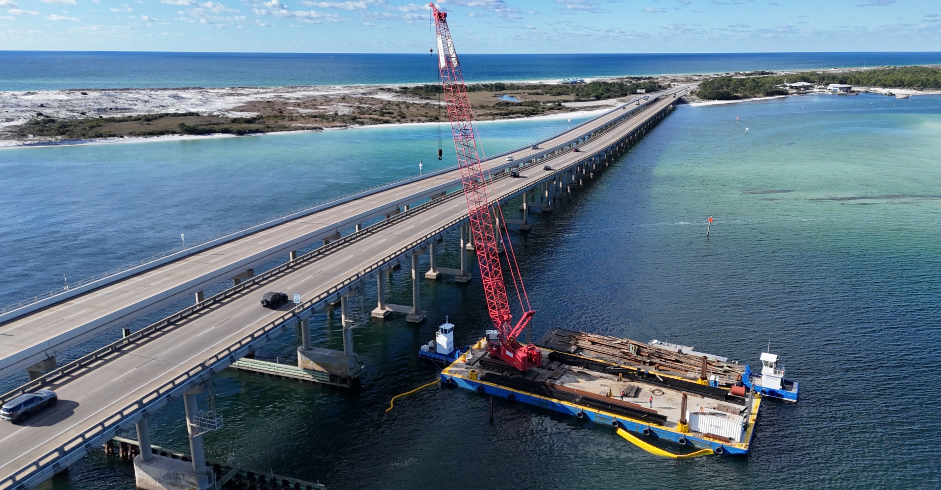 Destin Florida fender system replacement construction project