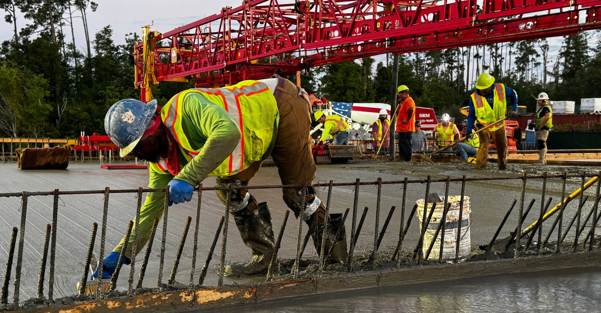 Bridge Deck construction workers