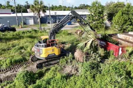 truck clearing land